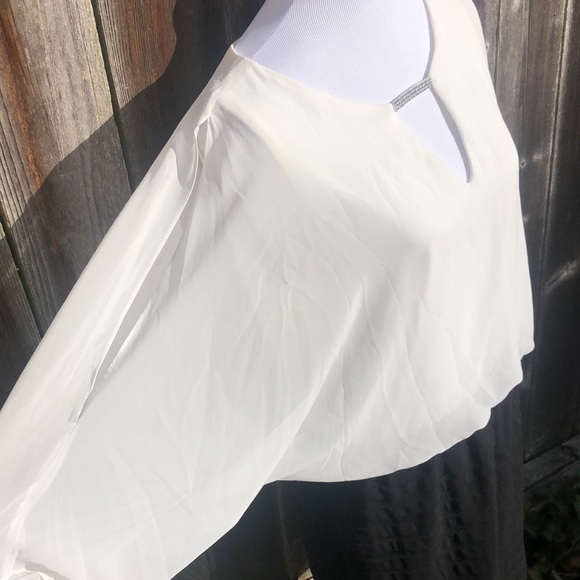 MSK Dress with Sheer Sleeves with Arm Slits. Size 14 Formal wear or Party Dress! - Picture 7 of 12